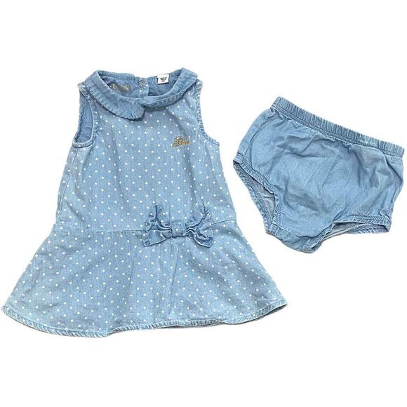 Guess 2-Piece Denim Polkadot Dress - Picture 1 of 5